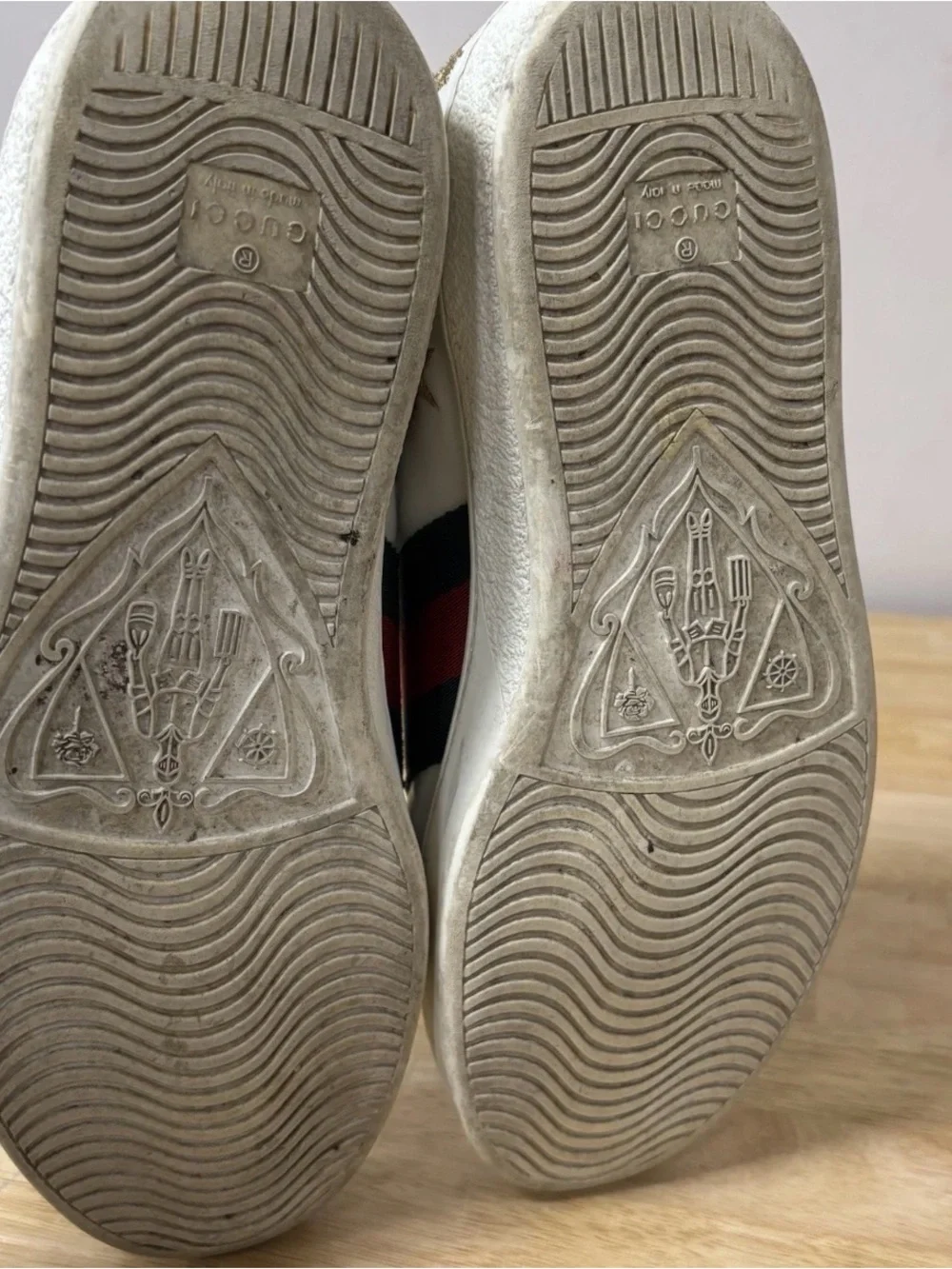 Gucci Men's Ace Bee Embroidered Sneakers, Size 7.5
